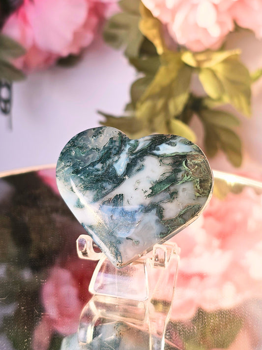 Moss Agate Heart